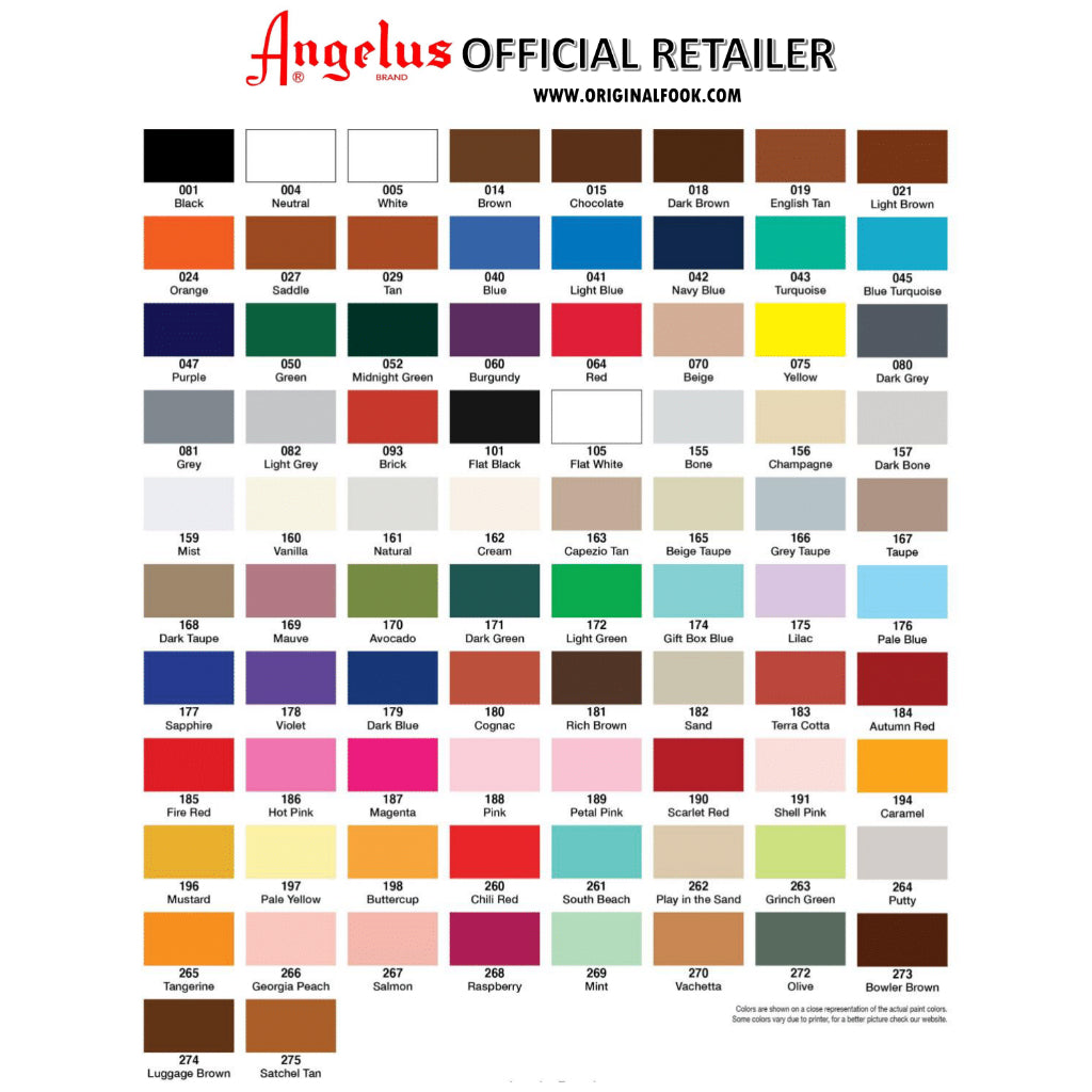 Angelus 12 Color Paint Bundle ANGELUS ANGELUS - originalfook singapore
