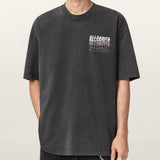 Allsaints Graphene Logo Tee in washed black, casual apparel with a subtle logo print on the front.