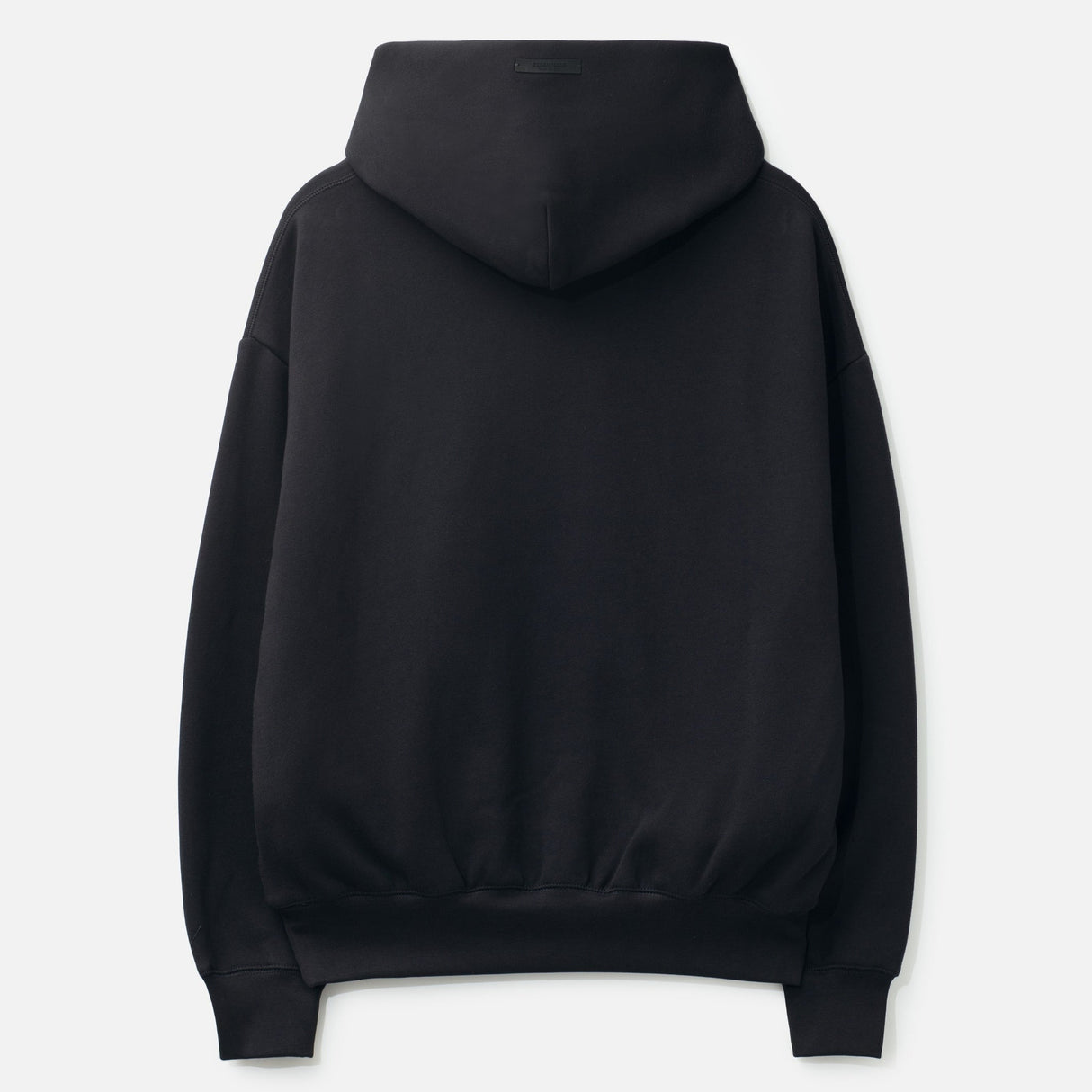 Black Fear of God Essentials NBA hoodie, casual apparel with NBA logo, featuring a comfortable fit and classic design.