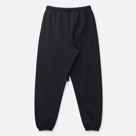 Fear Of God Essentials NBA black sweatpants, casual athletic apparel with logo details, shown on a plain background.