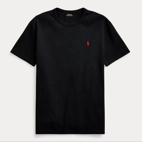 Black Polo Ralph Lauren Classic Fit heavyweight T-shirt, casual apparel with a comfortable fit and soft fabric.