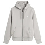 Ralph Lauren Double Knit Zip Hoodie in soft grey, casual apparel with a front zipper and comfortable fit.