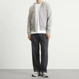 Ralph Lauren Double Knit Zip Hoodie in soft grey, casual men's apparel with a front zipper and cozy fabric.