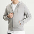 Ralph Lauren Double Knit Zip Hoodie in soft grey, casual apparel with a front zipper and comfortable fit.