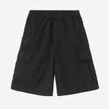 Black Carhartt WIP Mandler cargo shorts with multiple pockets, casual fit, and durable fabric, perfect for outdoor and everyday wear.
