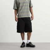 Black Carhartt WIP Mandler Cargo Shorts with multiple pockets, casual fit, and durable fabric, suitable for outdoor and everyday wear.