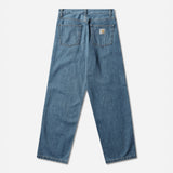 Carhartt WIP Landon Jeans in blue heavy stone wash, front view straight-leg denim pants