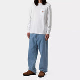 Carhartt WIP Landon Jeans in blue heavy stone wash denim, front view
