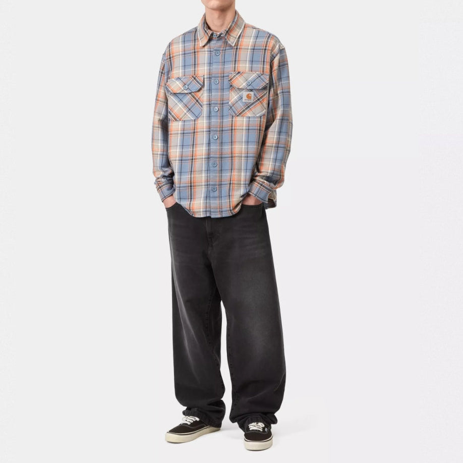 Carhartt WIP Landon jeans in blue-black denim with worn, bleached finish
