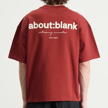 About:Blank Box Logo Tee Wine - ORIGINALFOOK