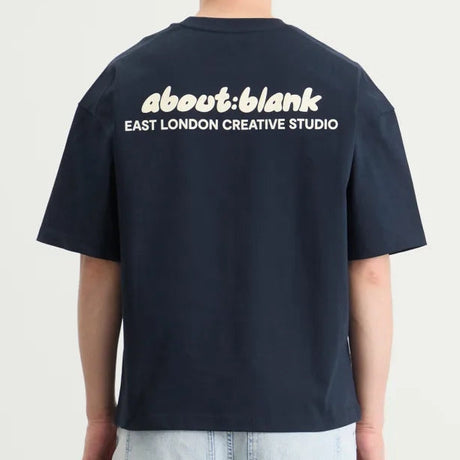 About:Blank Zev Logo Tee Navy - ORIGINALFOOK