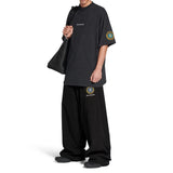 Balenciaga Faded Black Uniform Merch Oversized Fit Tee Black - ORIGINALFOOK