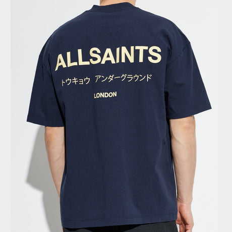 AllSaints Underground Logo Tee MoonLit Blue - ORIGINALFOOK
