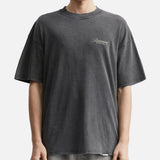 Represent Owners Club Script Tee in vintage grey, featuring a classic logo design on soft, comfortable fabric.