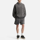 Represent Script Sweat Shorts in vintage black, featuring a relaxed fit and stylish script logo on soft cotton fabric.