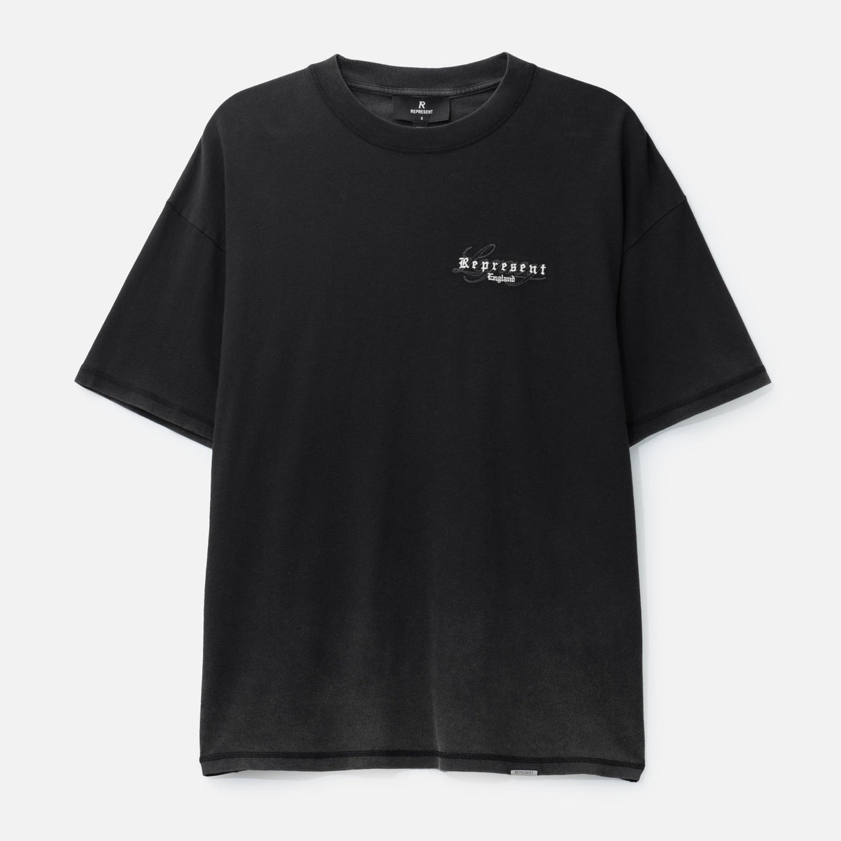 Black Represent Legacy Overprint Tee featuring a bold graphic design on the front, casual fit, and soft cotton fabric.