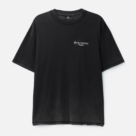 Black Represent Legacy Overprint Tee featuring a bold graphic design on the front, casual fit, and soft cotton fabric.