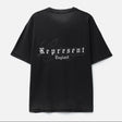Black Represent Legacy Overprint T-shirt featuring graphic design on the front, casual fit, and branded details.