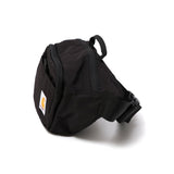 Black Carhartt Classic Waist Bag with adjustable strap and front zipper pocket, perfect for casual carrying.