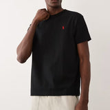 Black Polo Ralph Lauren classic fit heavyweight short sleeve tee, casual men's apparel with a comfortable fit and soft fabric.