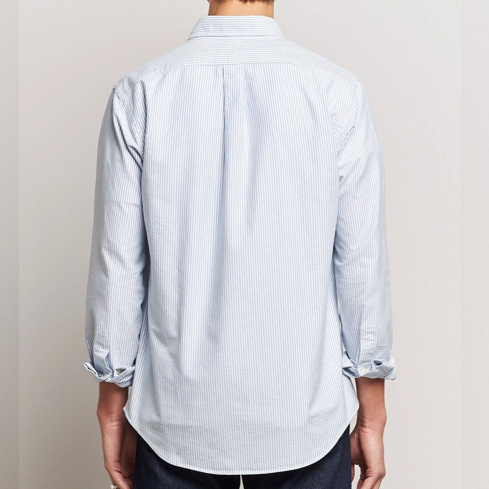 Polo Ralph Lauren Custom Fit Long Sleeve Oxford Shirt White/Blue Striped