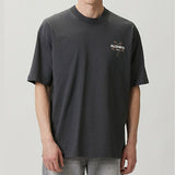 Black AllSaints Pentacle Floral T-shirt featuring a floral pentacle design on the front, casual and stylish apparel.