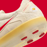 Nike PEACEMINUSONE x Cryoshot CTR360 Maestri II shoes in natural university red with white accents and athletic design.