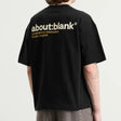 Black AboutBlank Collection Tee from ABOUT:BLANK, featuring a classic fit and minimal design, displayed on a plain background.