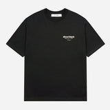 Black AboutBlank Reverse Blank Tee shirt with a simple, square image design, made for casual wear by ABOUT:BLANK.