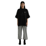 Black MasonPrince Millennium OV Raglan Tee featuring contrasting sleeves and a classic fit, casual apparel by MasonPrince.