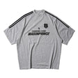 Grey MasonPrince Millennium OV raglan tee with contrasting sleeves and logo detail, casual apparel for everyday wear.