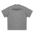 Dark grey MasonPrince reflective oversized mock neck tee, casual apparel with a relaxed fit and stylish design.