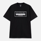 Black Neighborhood SS-7 Tee displayed flat, showcasing the casual short-sleeve t-shirt with a simple design.