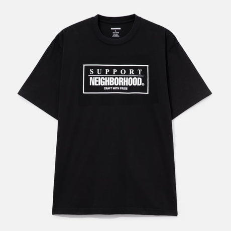 Black Neighborhood SS-7 Tee displayed flat, showcasing the casual short-sleeve t-shirt with a simple design.