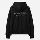 Fear Of God Essentials Metallica Logo Classic Zip-up Hoodie Jet Black