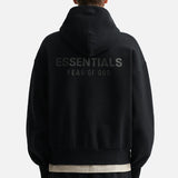 Fear Of God Essentials Metallica Logo Classic Zip-up Hoodie Jet Black