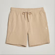 Ralph Lauren Polo Loopback Sweat Shorts in Coastal Beige, casual men's apparel with a comfortable fit and soft fabric.