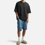 Mastermind Japan X MOONRAKERS Back Skull Tee, boxy fit, black cotton t-shirt with bold skull graphic on the back.