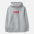 Supreme Red Box Logo Hoodie Grey - ORIGINALFOOK