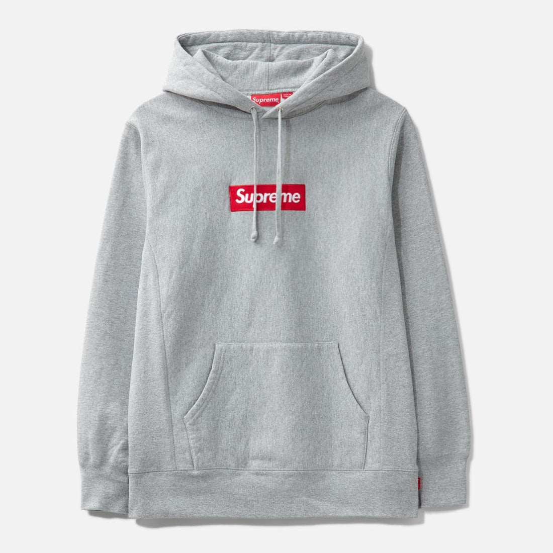 Supreme Red Box Logo Hoodie Grey - ORIGINALFOOK