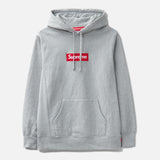 Supreme Red Box Logo Hoodie Grey - ORIGINALFOOK