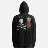 Mastermind World x Betty Boop Damaged Boxy Fit Hoodie Black Red - ORIGINALFOOK