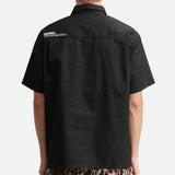 Black NEIGHBORHOOD Classic Work Short Sleeve Shirt, casual men's apparel with a relaxed fit and button-front design.
