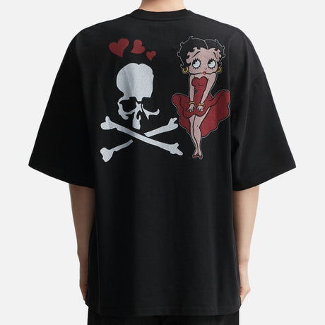 Mastermind World x Betty Boop Damaged Boxy Fit Tee Black Red - ORIGINALFOOK