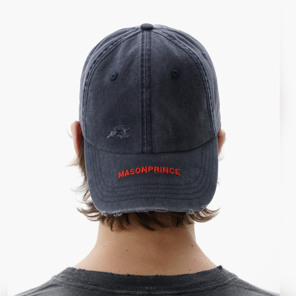 MasonPrince Embroidered Logo Cap Washed Navy