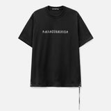 Black Mastermind Japan Rubbed Logo Tee, a casual men's t-shirt with the brand's logo visible on the front.