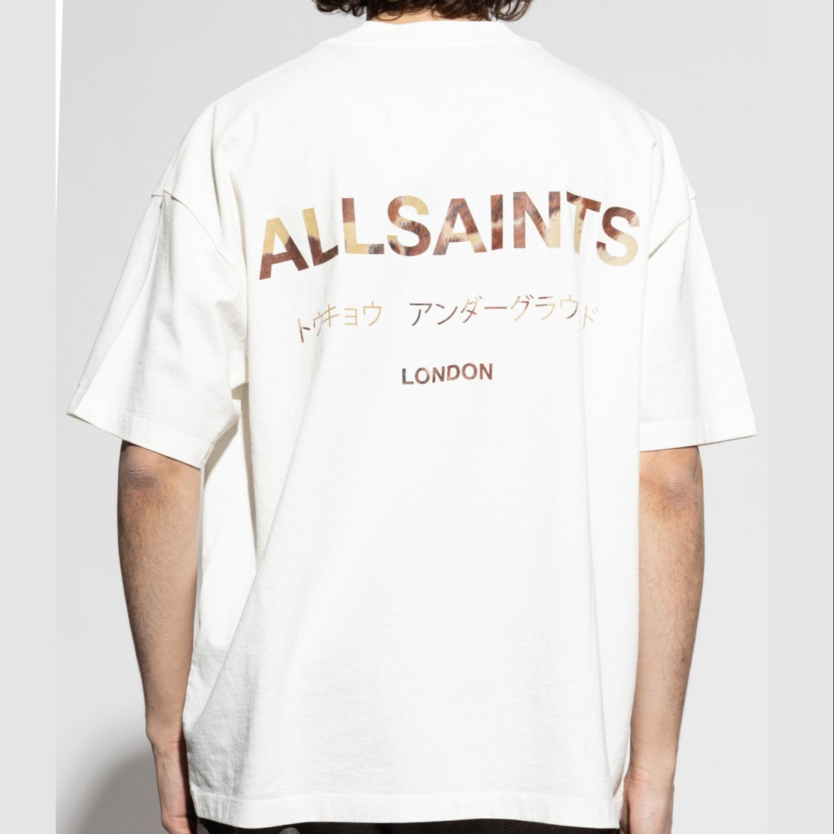 AllSaints Underground Logo Tee Ashen Dakota - ORIGINALFOOK