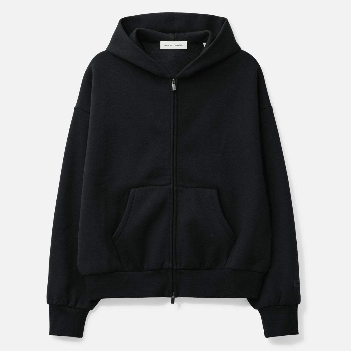 Fear Of God Essentials Metallica Logo Classic Zip-up Hoodie Jet Black