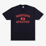 Navy Undefeated Misprint Tee featuring bold graphic design, casual fit, and soft cotton fabric, ideal for streetwear style.