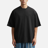 Mastermind Japan X Moonrakers Back Skull Tee, boxy fit, black apparel featuring a prominent skull graphic on the back.